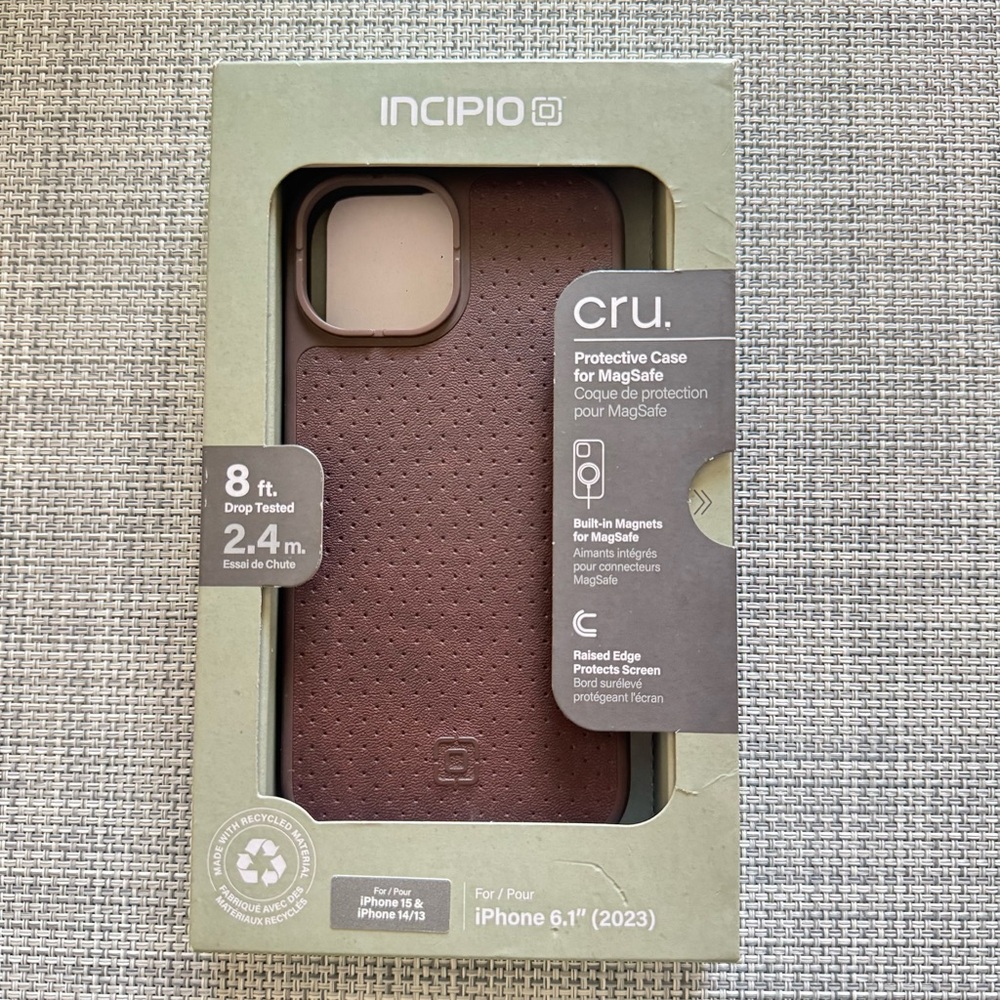 Incipio Cru MagSafe Protective iPhone Case - Dark Brown - Phone 15, 14, & 13